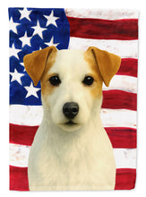 Load image into Gallery viewer, White Jack Russell Terrier American Flag Garden Flag