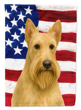 Load image into Gallery viewer, Wheaten Scottish Terrier American Flag House Flag