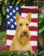 Load image into Gallery viewer, Wheaten Scottish Terrier American Flag Garden Flag
