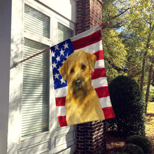 Load image into Gallery viewer, Soft Coated Wheaten Terrier American Flag House Flag