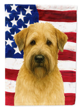 Load image into Gallery viewer, Soft Coated Wheaten Terrier American Flag House Flag
