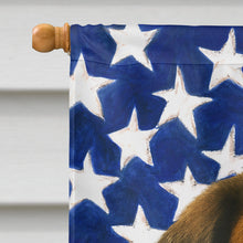 Load image into Gallery viewer, Brindle and White Saint Bernard American Flag House Flag