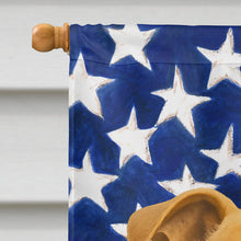 Load image into Gallery viewer, Fawn Staffordshire Bull Terrier American Flag House Flag