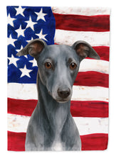 Load image into Gallery viewer, Blue Whippet American Flag House Flag