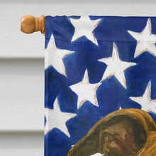 Load image into Gallery viewer, Brindle Whippet American Flag House Flag