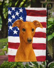 Load image into Gallery viewer, Red Whippet American Flag Garden Flag