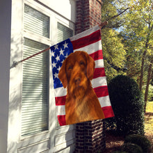 Load image into Gallery viewer, Chestnut Wirehaired Pointing Griffon American Flag House Flag