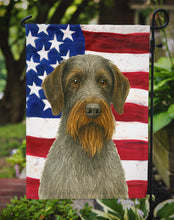 Load image into Gallery viewer, Steel Gray Wirehaired Pointing Griffon American Flag Garden Flag