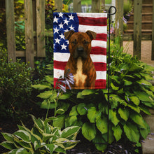 Load image into Gallery viewer, Brindle American Staffordshire Terrier American Flag Garden Flag