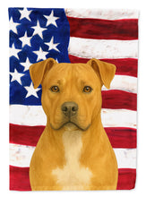 Load image into Gallery viewer, Fawn American Staffordshire Terrier American Flag House Flag