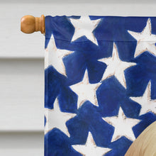 Load image into Gallery viewer, White and Tan Bearded Collie American Flag House Flag
