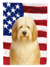 Load image into Gallery viewer, White and Tan Bearded Collie American Flag House Flag