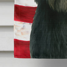 Load image into Gallery viewer, Black Bearded Collie American Flag House Flag