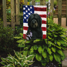 Load image into Gallery viewer, Black Bearded Collie American Flag Garden Flag