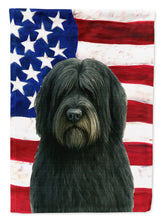 Load image into Gallery viewer, Black Bearded Collie American Flag Garden Flag