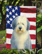 Load image into Gallery viewer, Blue Bearded Collie American Flag Garden Flag
