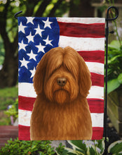 Load image into Gallery viewer, Brown Bearded Collie American Flag Garden Flag