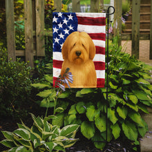 Load image into Gallery viewer, Fawn Bearded Collie American Flag Garden Flag