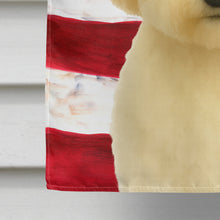 Load image into Gallery viewer, White and Cream Bichon Frise American Flag House Flag