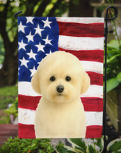 Load image into Gallery viewer, White and Cream Bichon Frise American Flag Garden Flag