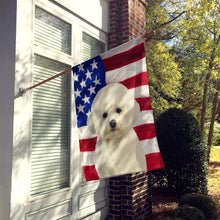 Load image into Gallery viewer, Bichon Frise American Flag House Flag