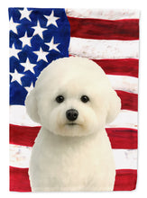 Load image into Gallery viewer, Bichon Frise American Flag House Flag