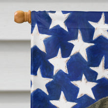 Load image into Gallery viewer, Grizzle and Tan Border Terrier American Flag House Flag