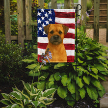 Load image into Gallery viewer, Red Border Terrier American Flag Garden Flag