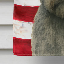 Load image into Gallery viewer, Gray Bouvier des Flandres American Flag House Flag
