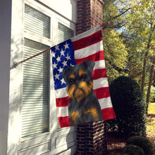 Load image into Gallery viewer, Black and Tan Brussels Griffon American Flag House Flag