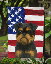 Load image into Gallery viewer, Black and Tan Brussels Griffon American Flag Garden Flag