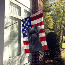 Load image into Gallery viewer, Black Brussels Griffon American Flag House Flag