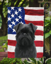 Load image into Gallery viewer, Black Brussels Griffon American Flag Garden Flag