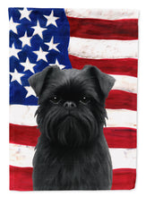 Load image into Gallery viewer, Black Brussels Griffon American Flag Garden Flag