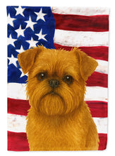 Load image into Gallery viewer, Red Brussels Griffon American Flag Garden Flag