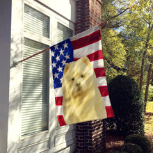 Load image into Gallery viewer, Cream Chow Chow American Flag House Flag