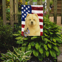 Load image into Gallery viewer, Cream Chow Chow American Flag Garden Flag