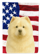 Load image into Gallery viewer, Cream Chow Chow American Flag Garden Flag