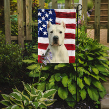 Load image into Gallery viewer, Dogo Argentino American Flag Garden Flag
