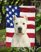 Load image into Gallery viewer, Dogo Argentino American Flag Garden Flag