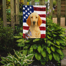 Load image into Gallery viewer, Orange Belton English Setter American Flag Garden Flag