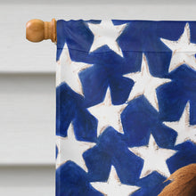 Load image into Gallery viewer, Liver Flat-Coated Retriever American Flag House Flag