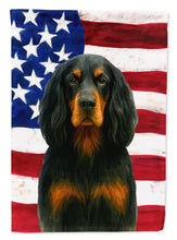 Load image into Gallery viewer, Gordon Setter American Flag House Flag