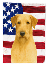 Load image into Gallery viewer, Wheaten Irish Wolfhound American Flag Garden Flag