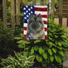 Load image into Gallery viewer, Keeshond American Flag Garden Flag