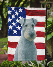 Load image into Gallery viewer, Blue Lakeland Terrier American Flag Garden Flag