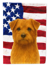 Load image into Gallery viewer, Red Norfolk Terrier American Flag Garden Flag