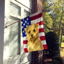 Load image into Gallery viewer, Wheaten Norfolk Terrier American Flag House Flag