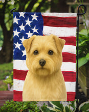Load image into Gallery viewer, Wheaten Norfolk Terrier American Flag Garden Flag
