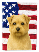 Load image into Gallery viewer, Wheaten Norfolk Terrier American Flag Garden Flag